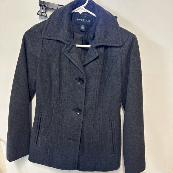 Women’s London Fog charcoal, gray Coat Jacket Petite XS PXS - Picture 1 of 10